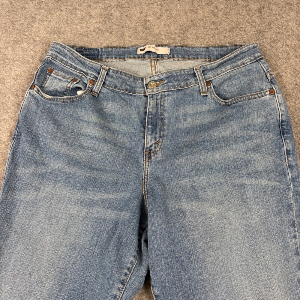 Levi 580 Bootcut Jeans Womens 16W M Blue Denim Stretch Mid Rise Cowgirl‎ Western